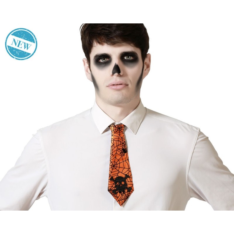 CORBATA HALLOWEEN NARANJA HOMBRE ADULTO