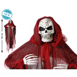 ACCESORIO HALLOWEEN COLGANE ESQUELETO FANTASMA ROJO 165*137 CM
