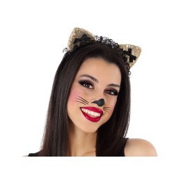 DIADEMA OREJAS ANIMAL DORADO BRILLANTE MUJER ADULTO