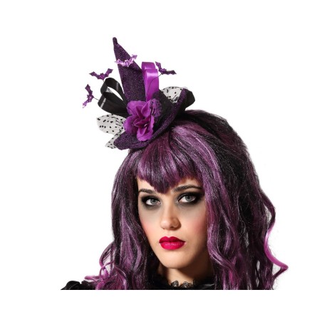 DIADEMA HALLOWEEN BRUJA MORADO MUJER ADULTO
