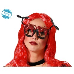 GAFAS HALLOWEEN ROJO Y NEGRO MUJER ADULTO