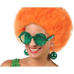 GAFAS REDONDAS CON BOLAS CARNAVAL VERDES MUJER ADULTO