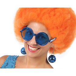 GAFAS REDONDAS CON BOLAS CARNAVAL AZULES MUJER ADULTO