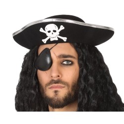 SOMBRERO PIRATA NEGRO HOMBRE ADULTO