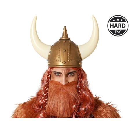 CASCO VIKINGO DORADO HOMBRE ADULTO