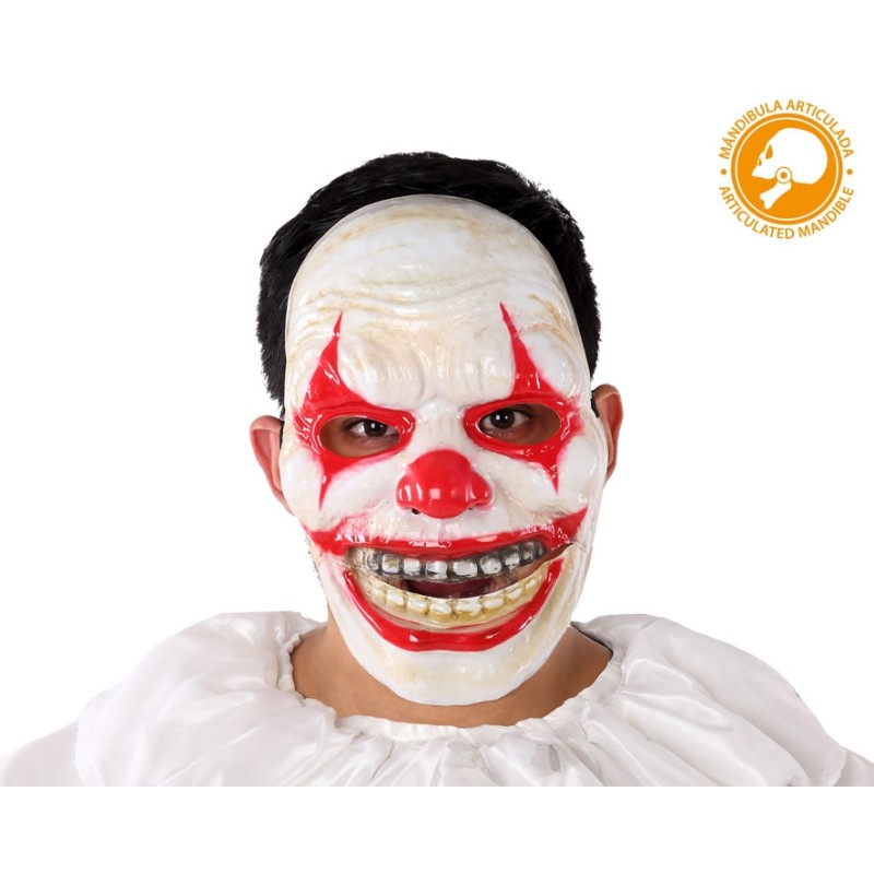 ACCESORIO MÁSCARA HALLOWEEN PAYASO ASESINO BLANCO