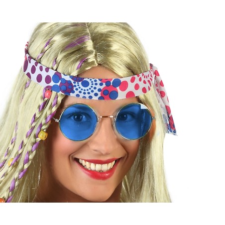 GAFAS REDONDAS AZUL CARNAVAL MUJER ADULTO