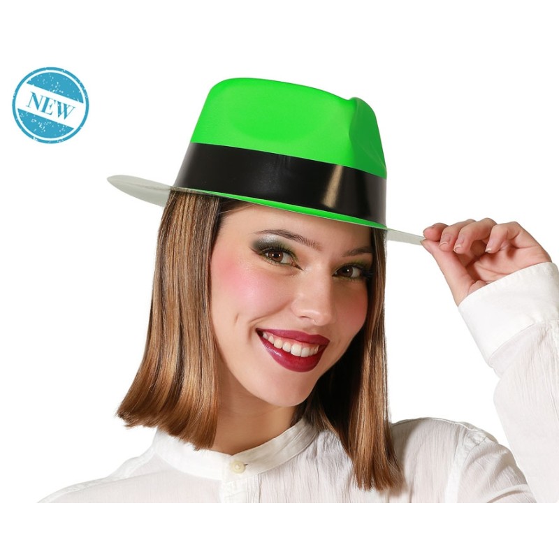 SOMBRERO CIRCO VERDE NEÓN MUJER ADULTO
