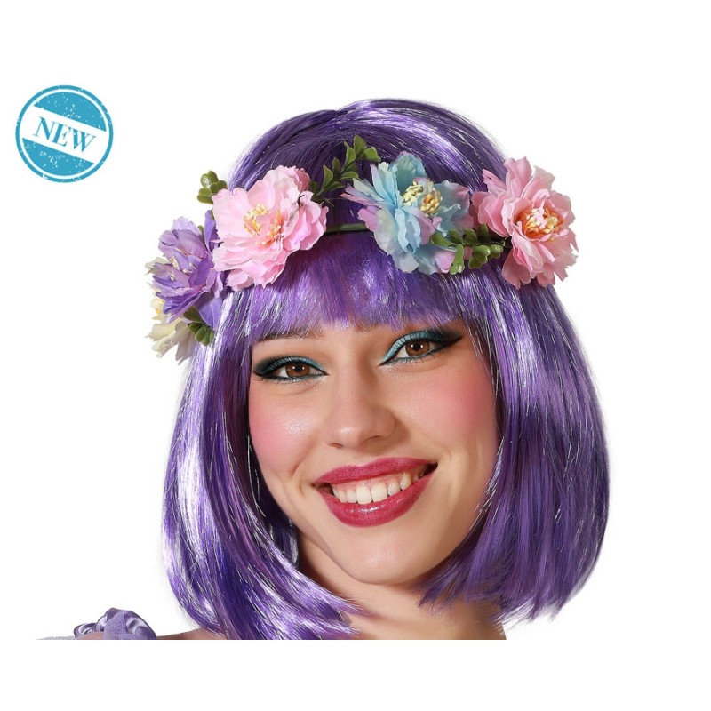 DIADEMA FLORES CARNAVAL FANTASÍA MUJER ADULTO