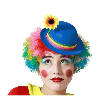 SOMBRERO PAYASO CIRCO FIELTRO AZUL MUJER ADULTO