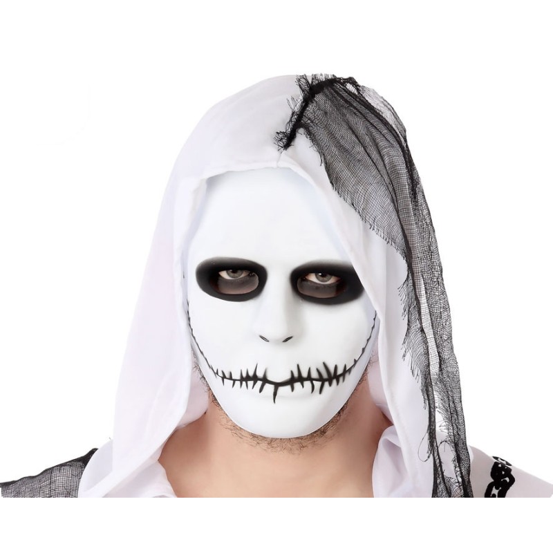 ACCESORIO MÁSCARA HALLOWEEN ESQUELETO BLANCO PVC HOMBRE ADULTO