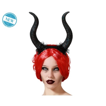 DIADEMA HALLOWEEN CUERNOS DIABLESA MUJER ADULTO