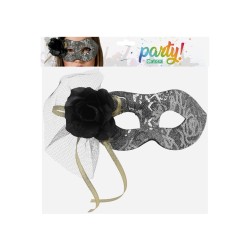 MÁSCARA ANTIFAZ VENECIADA PLATEADO CARNAVAL MUJER ADULTO
