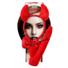 Set Diablesa Roja de Diadema Cuernos, Pajarita y Cola Demonia