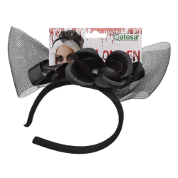 Diadema Flor Negra con Lazo Adulto
