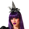 Diadema Sombrero de Bruja Plateado Mujer