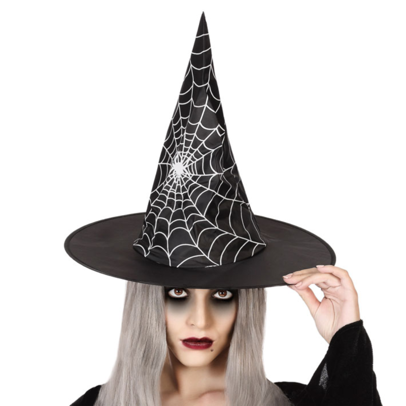 Sombrero de Bruja Negro de Telarañas