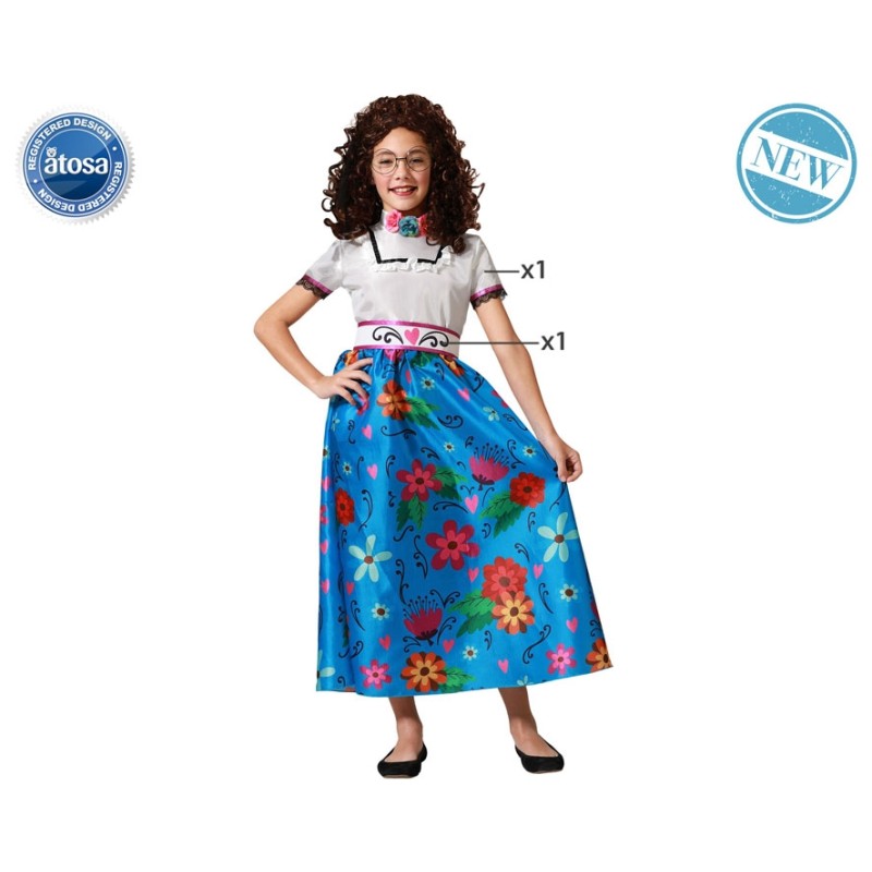 DISFRAZ COLOMBIANA AZUL NIÑA INFANTIL