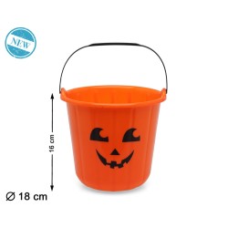 CUBO CALABAZA RECOGECARAMELOS NARANJA HALLOWEEN