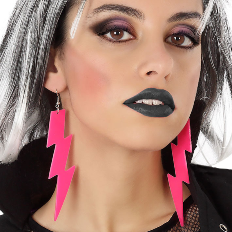 Pendientes Rayo Neón Fucsia