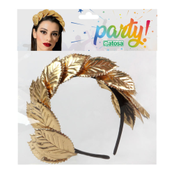 Diadema Romana con Hojas de Laurel Doradas