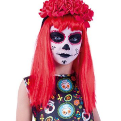 Peluca de Vampiresa Traviesa Roja Infantil