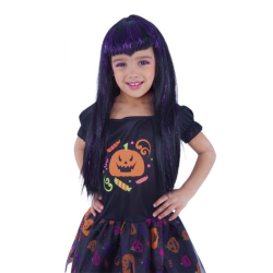 Peluca Vampiresa Traviesa Negro/Lila Infantil