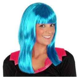 PELUCA AZUL NEON LISA FLEQUI.