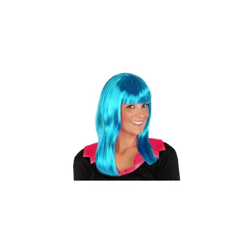 PELUCA AZUL NEON LISA FLEQUI.