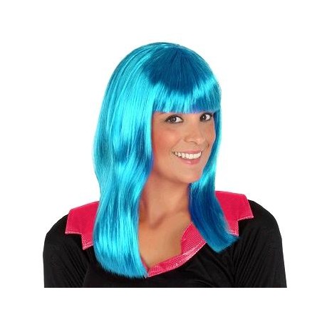 PELUCA AZUL NEON LISA FLEQUI.