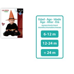 DISFRAZ BRUJA BEBÉ NARANJA NIÑA CON SOMBRERO