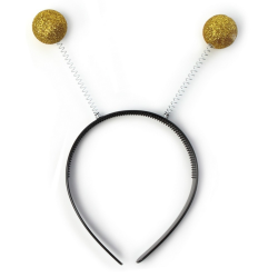 Diadema Antenas de Purpurina Dorada