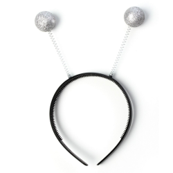 Diadema Antenas de Purpurina Plateada