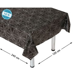 MANTEL HALLOWEEN 120X240CM TELARAÑAS NEGRAS