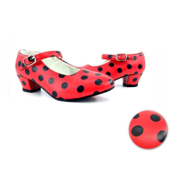 Zapatos de Sevillana Rojos Lunares Negros Infantiles