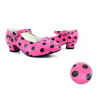 Zapatos de Sevillana Rosas Lunares Negros Infantiles