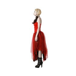 DISFRAZ ARLEQUIN ROJO VESTIDO MUJER ADULTO