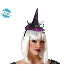 DIADEMA HALLOWEEN BRUJA MORADO TELARAÑAS