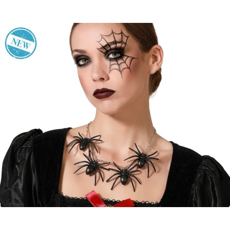 COLLAR DE ARAÑAS NEGRAS HALLOWEEN