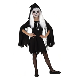 Disfraz Esquelita Encapuchada Negro Infantil