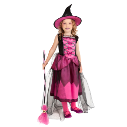 Disfraz de Bruja Chic Rosa Infantil