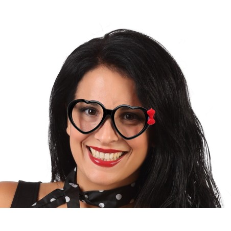 GAFAS CORAZONES NEGRO MUJER ADULTO
