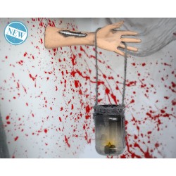 ACCESORIO DECORACIÓN HALLOWEEN COLGANTE MANO BOTE LUZ