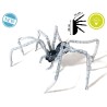 DECORACIÓN ARAÑA GRIS GIGANTE CON LUZ HALLOWEEN