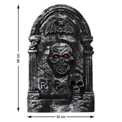 Lápida Siniestra Calaveras Halloween 56x34cm.