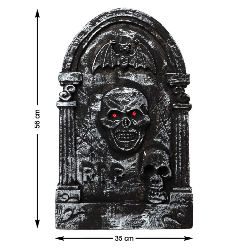 Lápida Siniestra Calaveras Halloween 56x34cm.