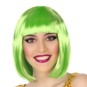 Peluca Verde Lisa Corta con Flequillo