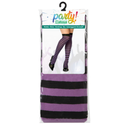 Medias Rayas Morado-Negro Mujer Adulto