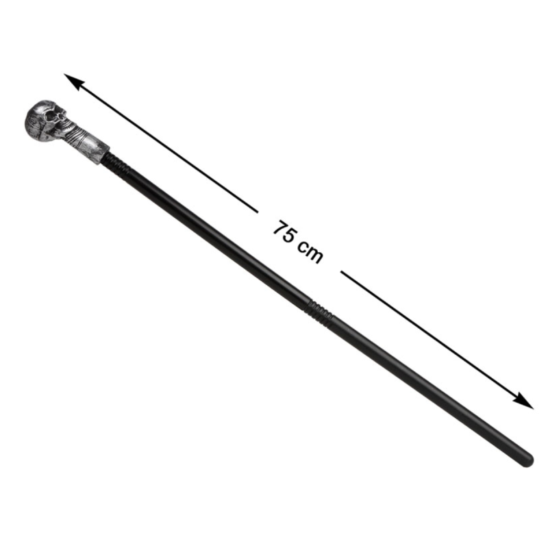 Cetro Calavera Plateada 75cm Desmontable