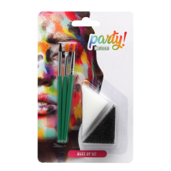 Set Maquillaje 3 Pinceles, 2 Esponjas